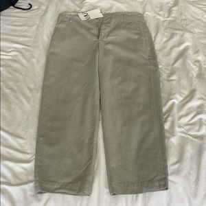 Zara cropped tapered fit pants - stone